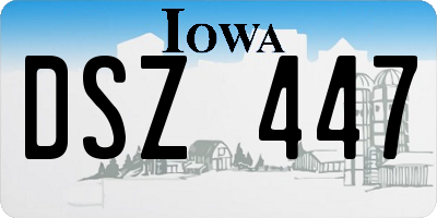 IA license plate DSZ447