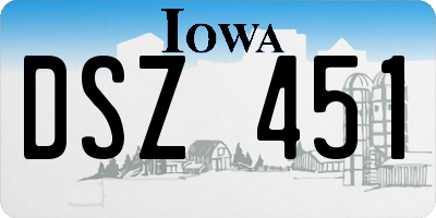 IA license plate DSZ451