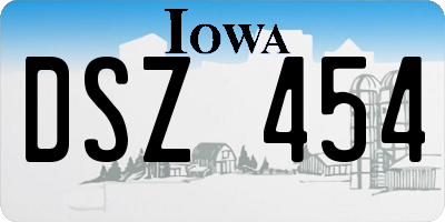 IA license plate DSZ454