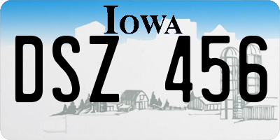 IA license plate DSZ456