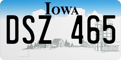 IA license plate DSZ465