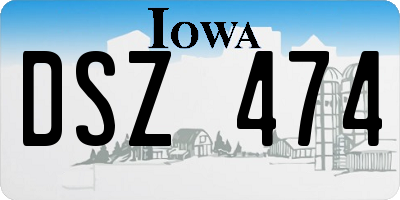 IA license plate DSZ474