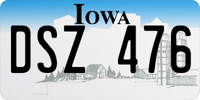 IA license plate DSZ476