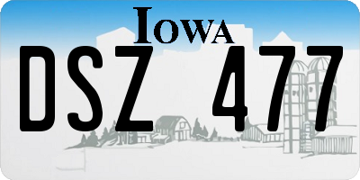 IA license plate DSZ477