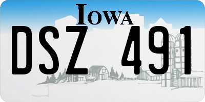 IA license plate DSZ491