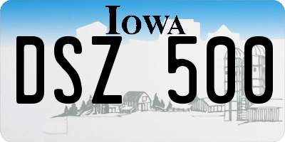 IA license plate DSZ500