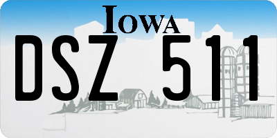 IA license plate DSZ511