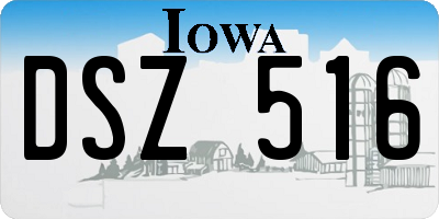 IA license plate DSZ516