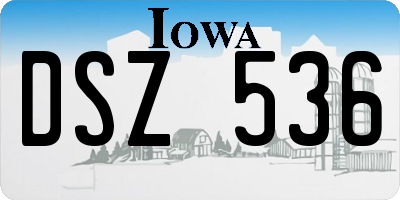 IA license plate DSZ536