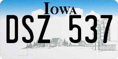 IA license plate DSZ537