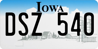 IA license plate DSZ540