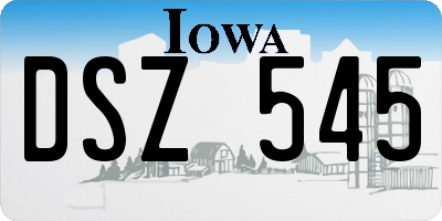 IA license plate DSZ545