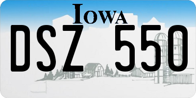 IA license plate DSZ550