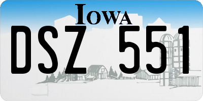 IA license plate DSZ551