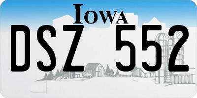 IA license plate DSZ552