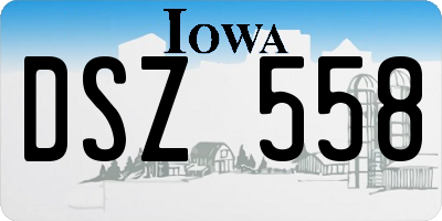 IA license plate DSZ558