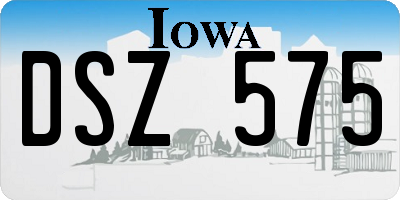 IA license plate DSZ575