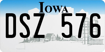 IA license plate DSZ576