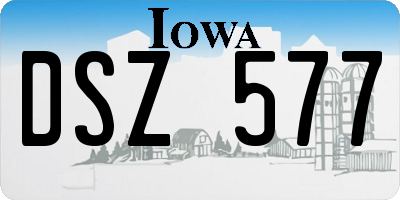 IA license plate DSZ577