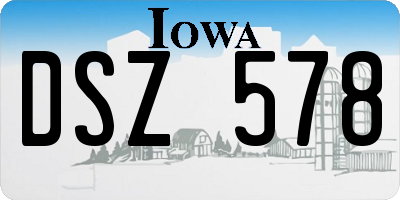 IA license plate DSZ578