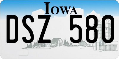 IA license plate DSZ580