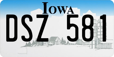 IA license plate DSZ581