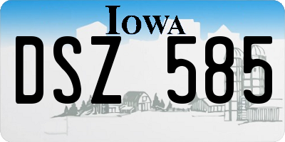 IA license plate DSZ585