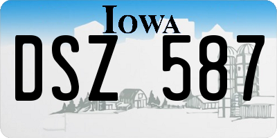 IA license plate DSZ587