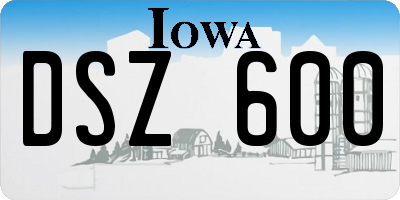 IA license plate DSZ600