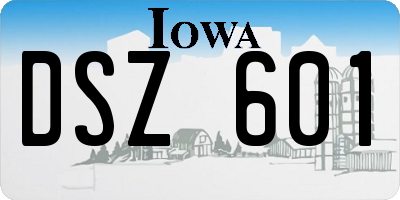 IA license plate DSZ601