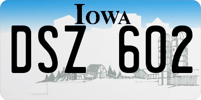 IA license plate DSZ602