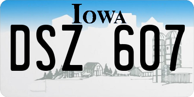 IA license plate DSZ607