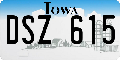IA license plate DSZ615