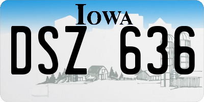 IA license plate DSZ636