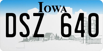 IA license plate DSZ640