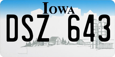 IA license plate DSZ643