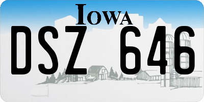 IA license plate DSZ646