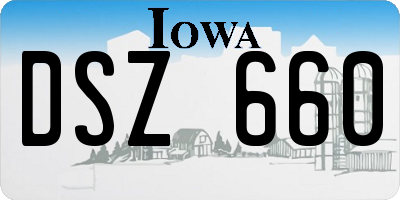 IA license plate DSZ660