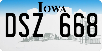IA license plate DSZ668