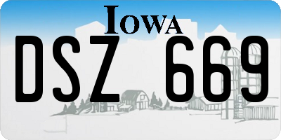 IA license plate DSZ669
