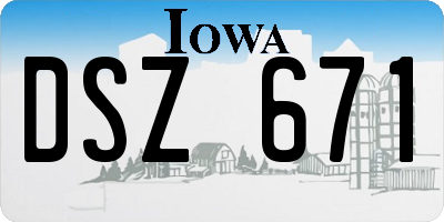 IA license plate DSZ671