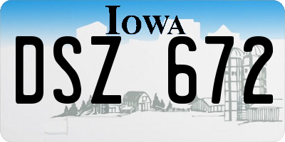 IA license plate DSZ672