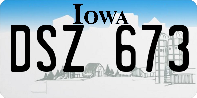 IA license plate DSZ673