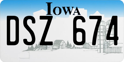 IA license plate DSZ674