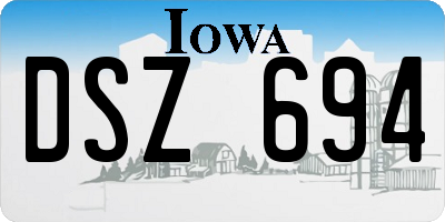 IA license plate DSZ694