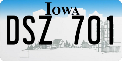 IA license plate DSZ701