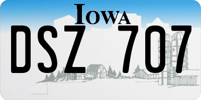 IA license plate DSZ707