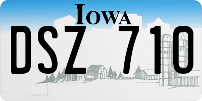 IA license plate DSZ710