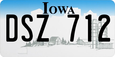 IA license plate DSZ712