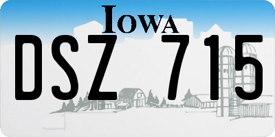 IA license plate DSZ715